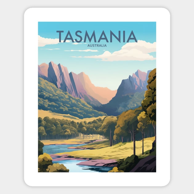 TASMANIA Sticker by MarkedArtPrints